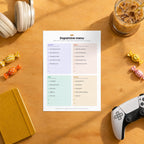 Dopamine Menu printable on a desk