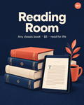 HustleLedger Reading Room: any classic book for $5, read online for life, 18+